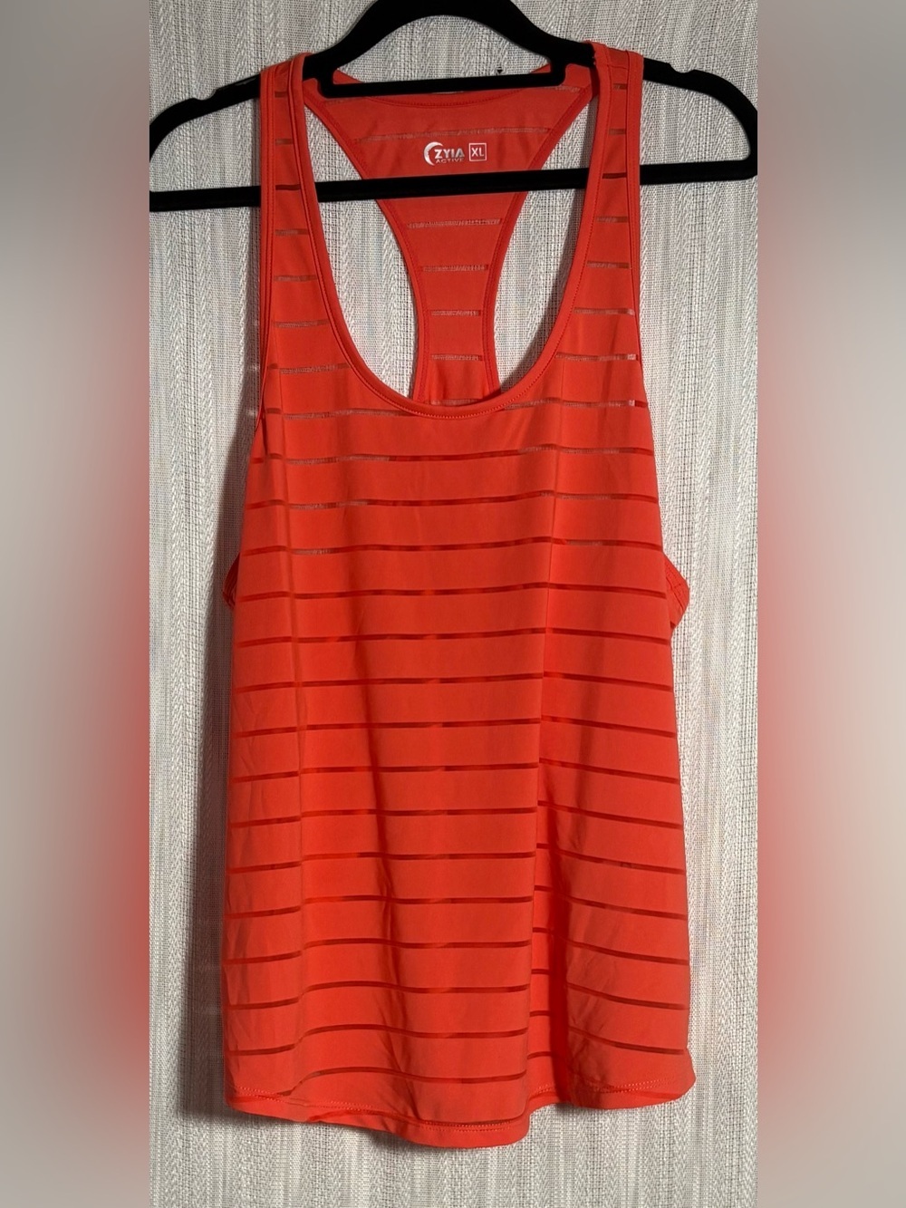 ZYIA Bright Coral Striped Racerback Tank